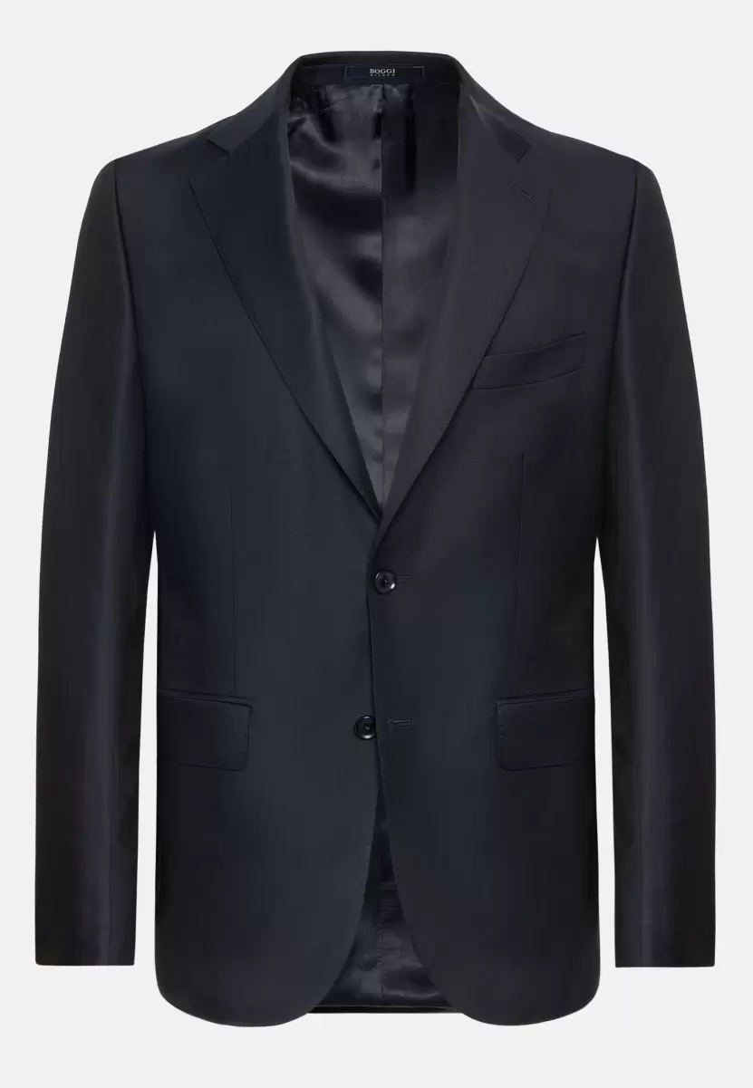 Anzüge Kaufen Herren Boggi Milano Marineblauer Anzug Aus Super 130 Wolle - 1
