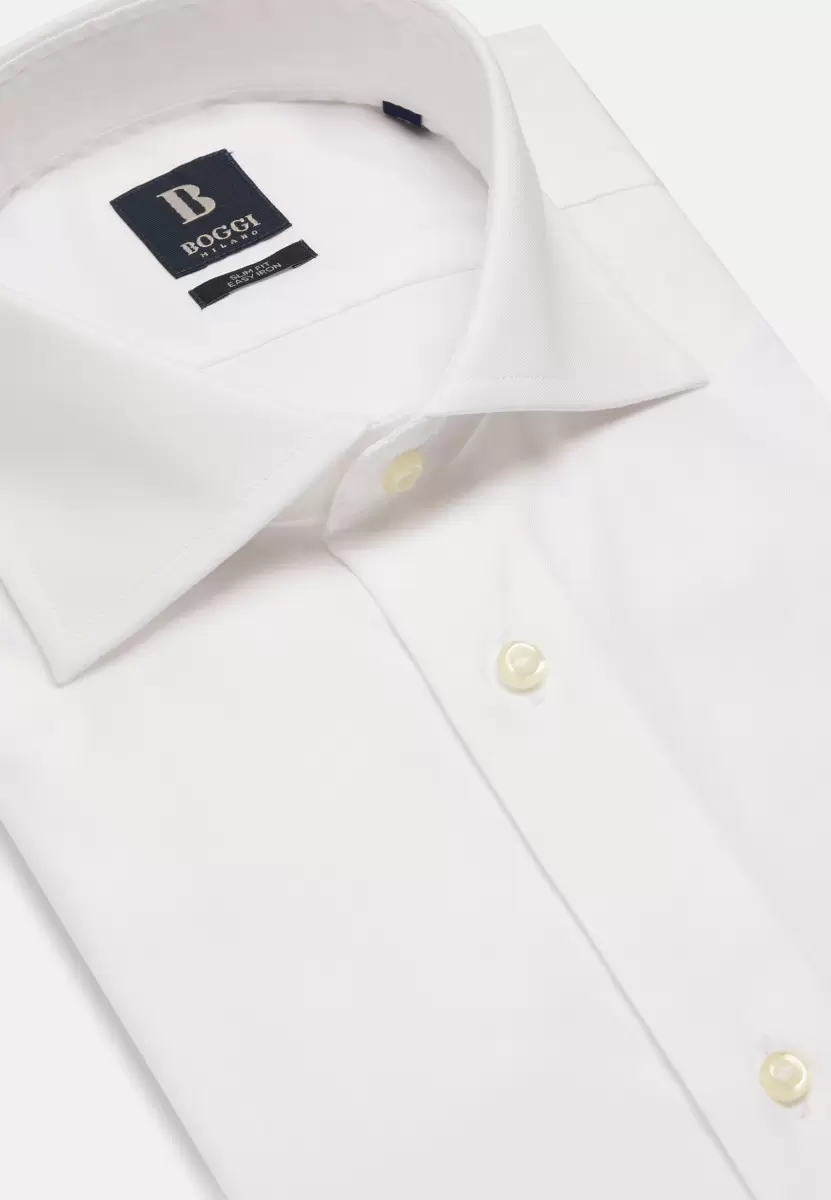 Hellblaues Slim Fit Baumwoll-Pin-Point-Hemd Boggi Milano Herren Klassische Hemden Haltbarkeit - 4