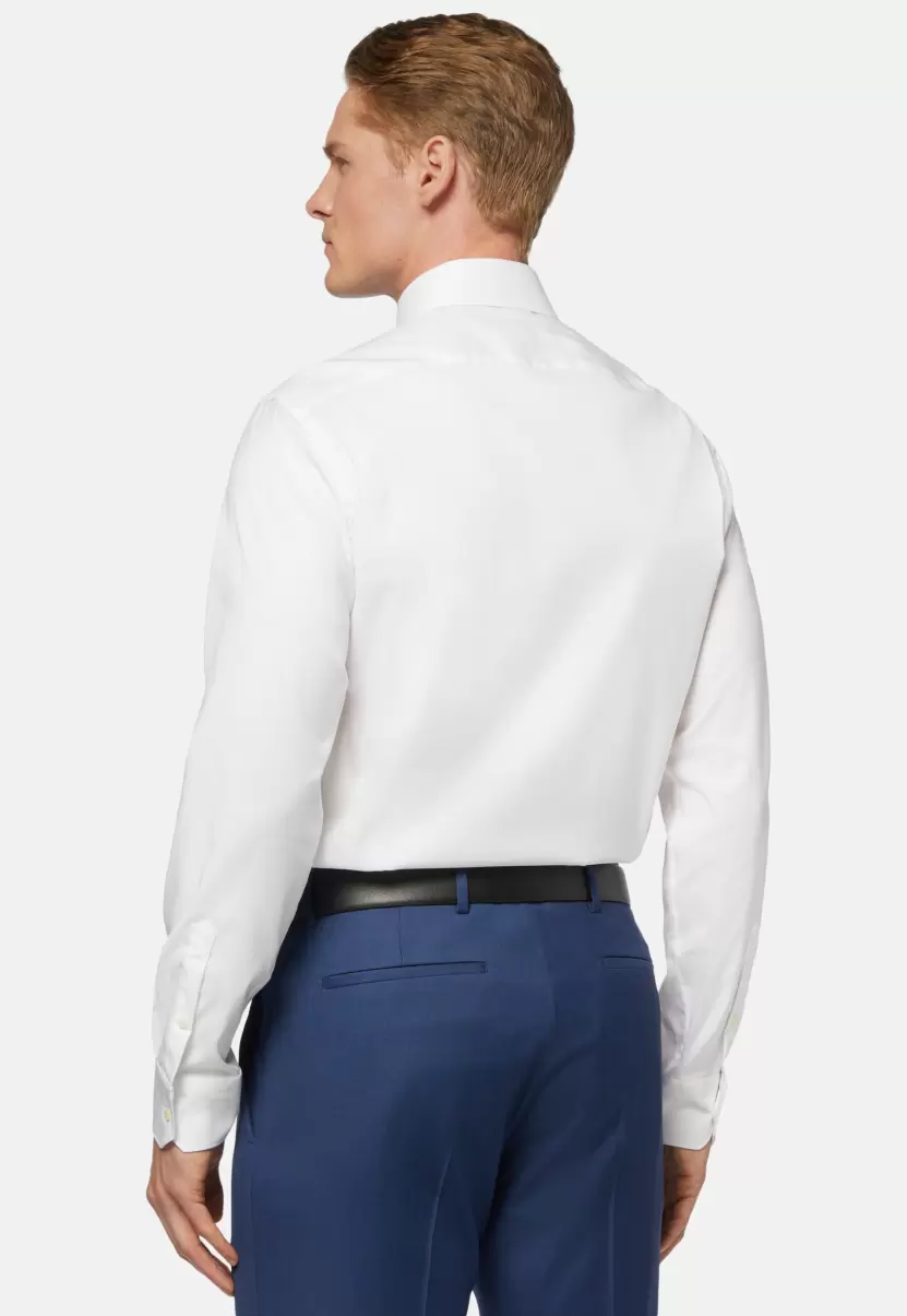 Klassische Hemden Boggi Milano Vielseitigkeit Hellblaues Slim Fit Baumwoll-Pin-Point-Hemd Herren - 2