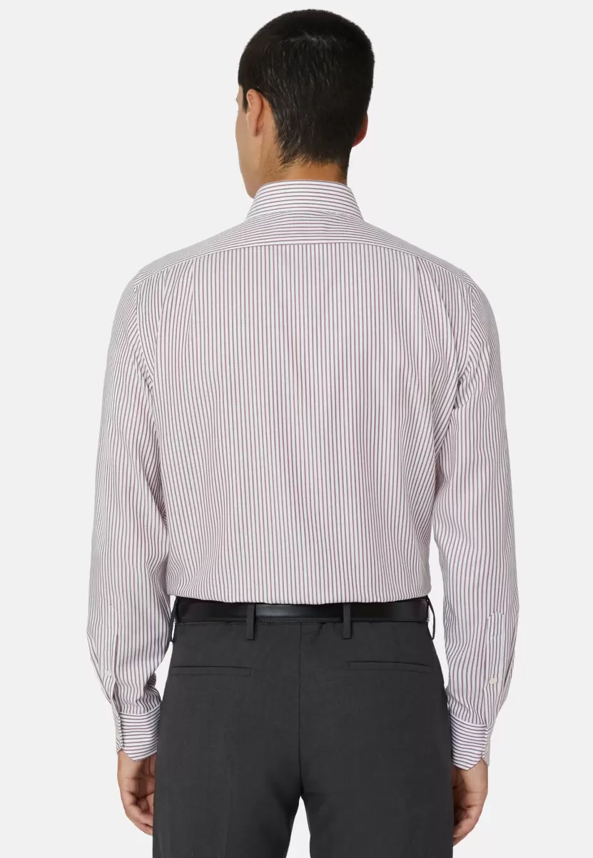Herren Hemd Mit Bordeauxfarbenen Streifen Aus Baumwolle Regular Fit Klassische Hemden Boggi Milano Merkmal - 2