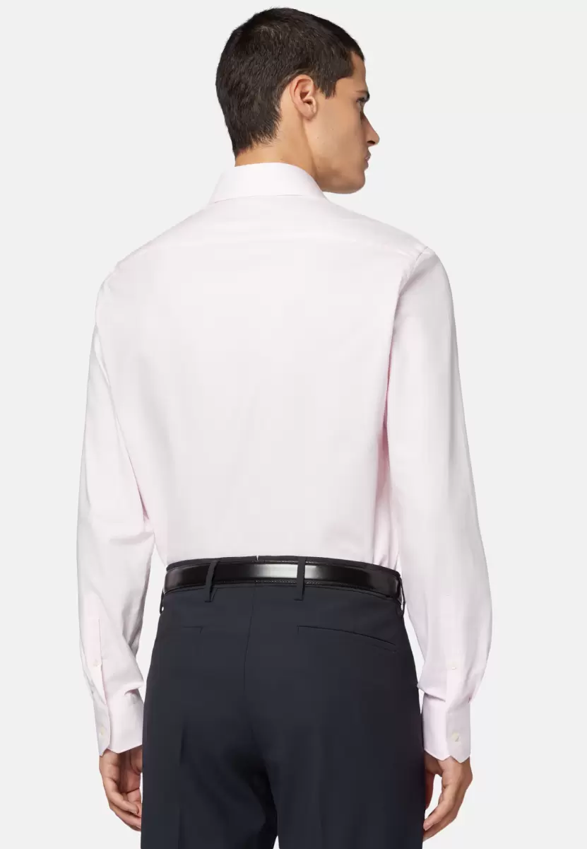 Qualität Rosafarbenes Hemd Aus Dobby-Baumwolle Slim Fit Herren Klassische Hemden Boggi Milano - 2