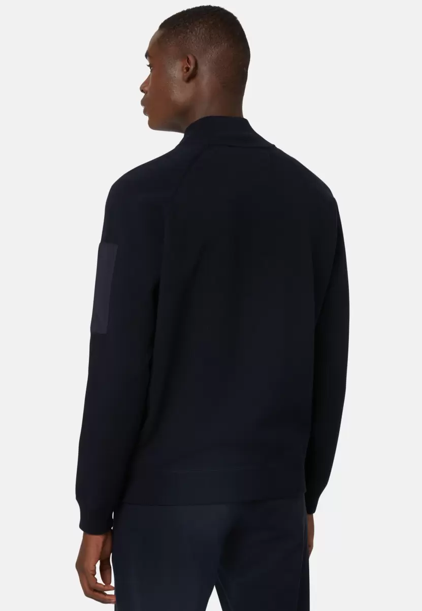 Cremefarbenes Strick-Sweatshirt Mit Durchgehendem Reißverschluss Aus Technischer Baumwolle Herren Billig Boggi Milano Strickwaren - 2