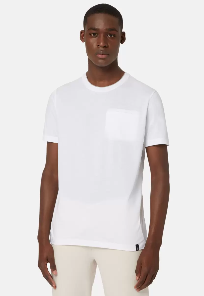 Geschäft Herren T-Shirt Aus Baumwoll-Tencel-Jersey Boggi Milano T-Shirts - 1