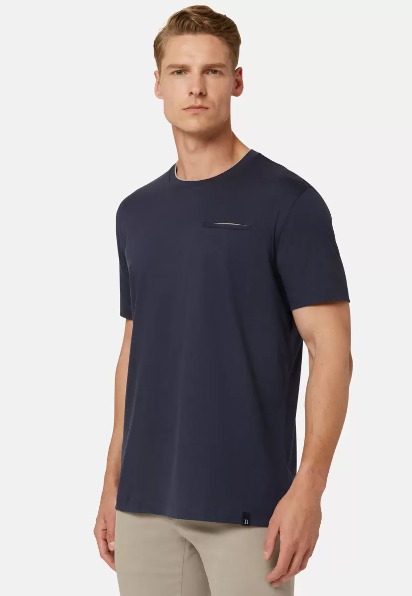 Boggi Milano Herren Produktion T-Shirts T-Shirt Aus Baumwoll-Tencel-Jersey - 1