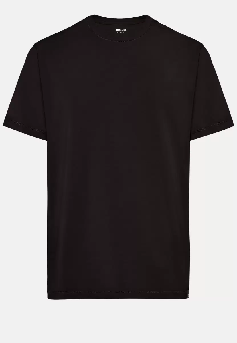 Boggi Milano T-Shirts Rabattgutschein Herren T-Shirt Aus Elastischer Supima-Baumwolle - 3