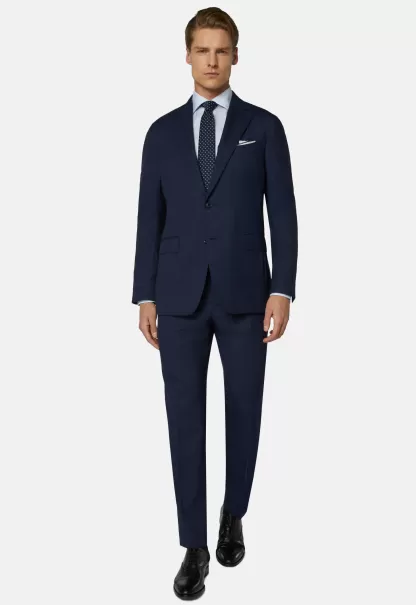 Geschäft Marineblauer Anzug Mit Prince-Of-Wales-Muster Aus Super-150-Wolle Boggi Milano Anzüge Herren