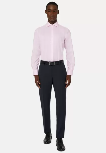 Qualität Herren Boggi Milano Rosafarbenes Hemd Aus Baumwoll-Twill Regular Fit Klassische Hemden